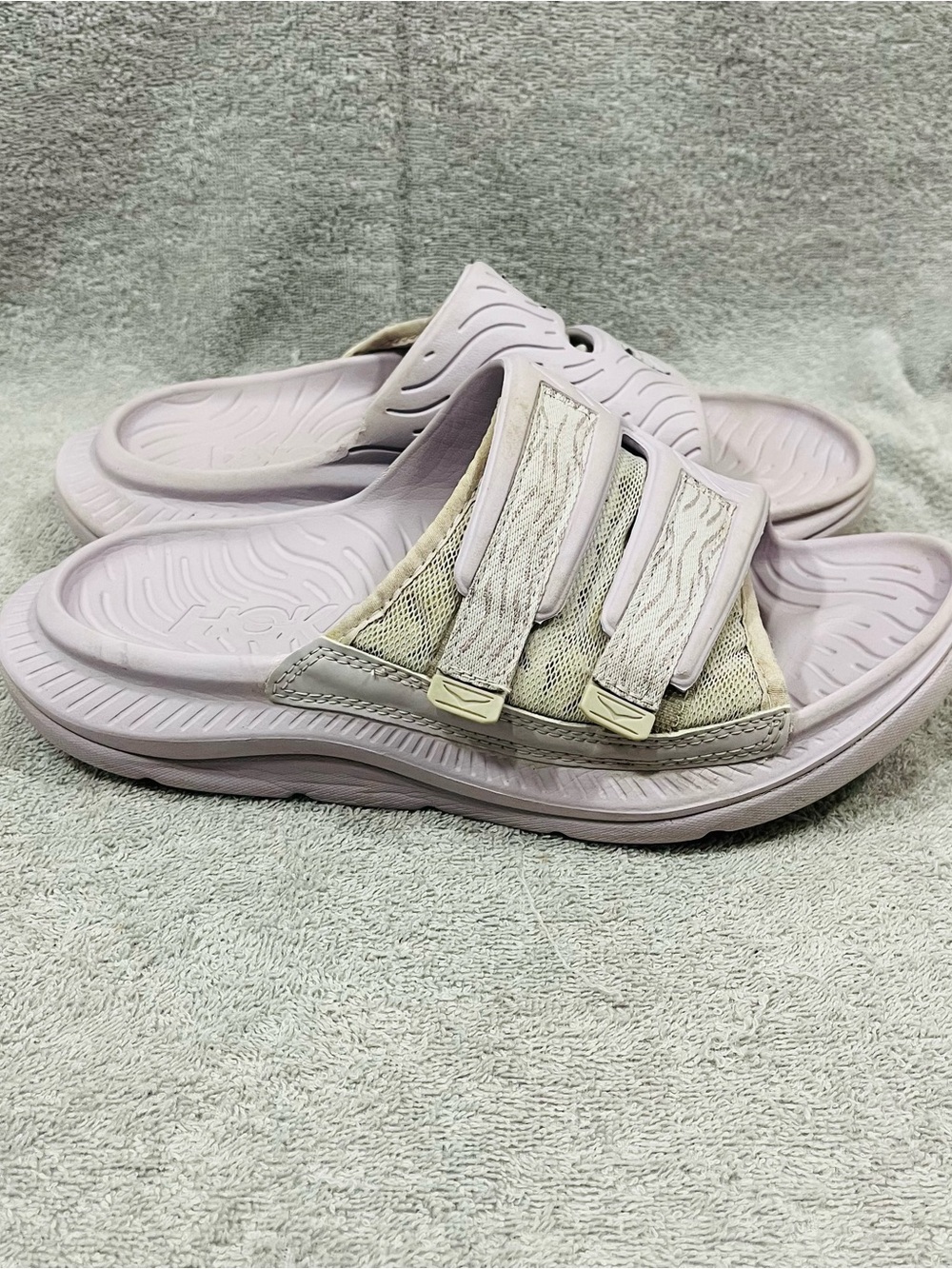 Hoka One Ora Luxe Lavender Purple Sandals Recovery Slides Size 8